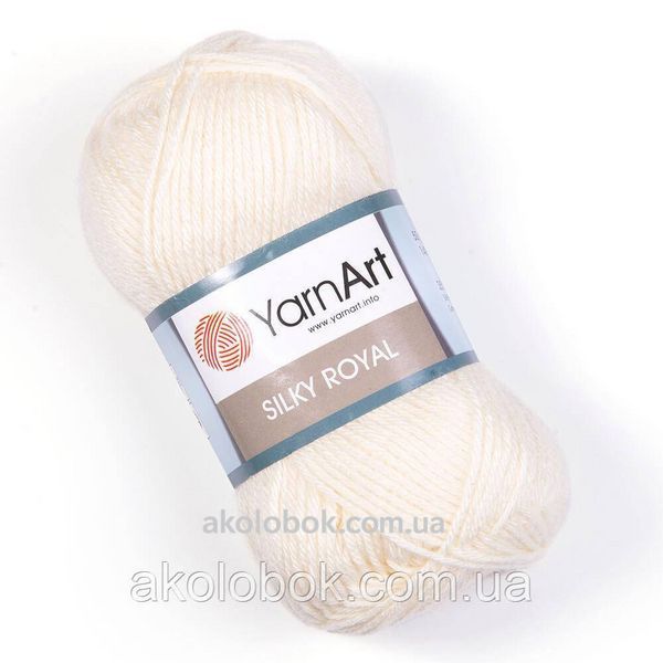 Турецкая пряжа для вязания YarnArt Silk Royal (силк рояль) мериносовая шерсть 430 кремовый 1631351789 фото