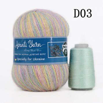 D03 номер.Пряжа для в'язання Пух Норки AVANTI YARN 95% Пух Норки, 5% поліамід. 10шт * 50гр - 350м 0844834703 фото
