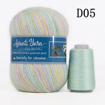D05 номер.Пряжа для в'язання Пух Норки AVANTI YARN 95% Пух Норки, 5% поліамід. 10шт * 50гр - 350м 8763834703 фото