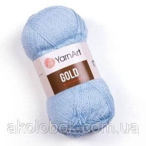 Турецкая пряжа для вязания YarnArt Gold (голд) акрил с рюликсом 9355 голубой 587237082 фото