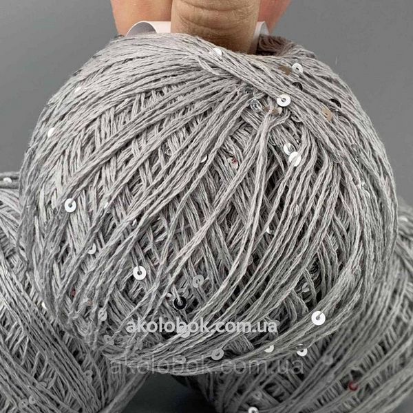 Avanti Yarn пряжа Мікропайєтка на бавовні (100% Бавовна, Паєтка 3мм) 50г/400м, упаковка 500г - 072 2541284568 фото