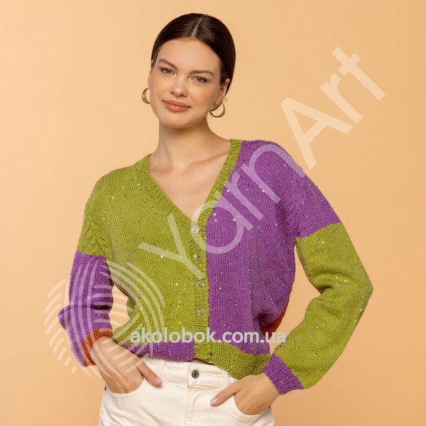 Турецкая пряжа для вязания Пряжа Alpaca Gold Paillettes (альпака голд паетки) 9308 фиолет 2481331086 фото