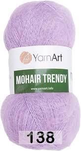 Турецкая пряжа для вязания YarnArt Mohair Trendy ( Мохер тренди) 138 лаванда 1716331155 фото