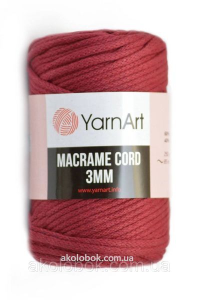 Турецька пряжа для в'язання YarnArt &laquo;Macrame Cord 3mm ( макраме.килимків) 781 бордо 1420741036 фото