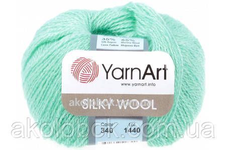 Турецька зимова пряжа для в'язання YarnArt Silky Wool (силки вул) вовна з шовком 340 смарагд 1282566441 фото