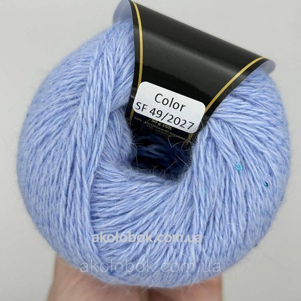 Моточна пряжа "Angora Premium SF" AVANTI YARN (Ангора 50% з мікропаєткою) 350м/50г - SF49-2027 блакитний 2540191794 фото