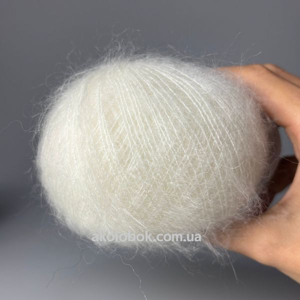 Італійська пряжа для в'язання Kid Silk від Avanti Yarn (Кід Мохер із шовком) - 50 білий 2451919 фото