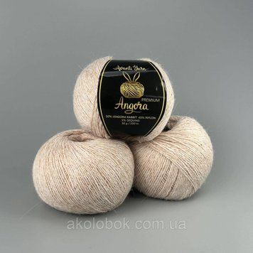 Моточна пряжа "Angora Premium SF" AVANTI YARN (Ангора 50% з мікропаєткою) 350м/50г - SF53-2079 світло-бежевий меланж 2540192444 фото