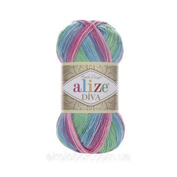 Пряжа для в'язання Alize DIVA BATIK (Діва Батік) секційного фарбування 4537 712091675 фото