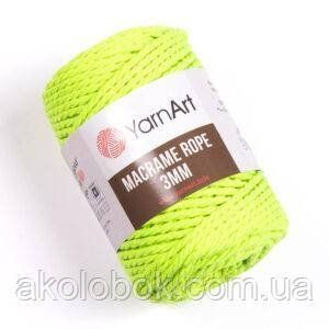 Турецкая пряжа YarnArt MACRAME ROPE 3 mm ( Макраме Роп 3 мм) 801 желтый неон 2114379466 фото