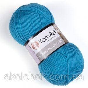 Пряжа для ручного вязания Alize Merino De Luxe 50 ( мерино де люкс 50) нитки зимняя пряжа 235 бирюза 566467639 фото