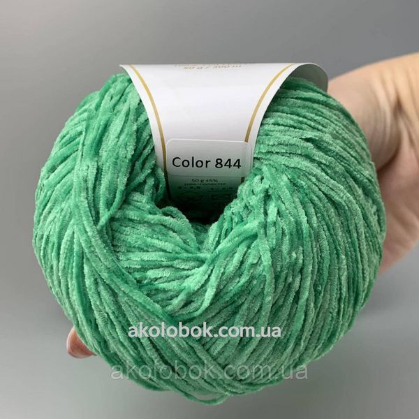 Avanti Yarn пряжа PUFFY микровелюр (100% полиэстер) 50гр/300м, упаковка 500г - 844 светло-зелёный 2553152233 фото