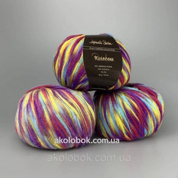 Итальянская пряжа Меринос с Альпакой Rainbow AVANTI YARN - 108 градиентная окраска 2527302691 фото