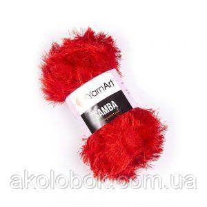 Турецька пряжа для в'язання YarnArt Samba (самба) травичка 156 червоний 576005606 фото