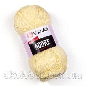 Турецкая пряжа для вязания YarnArt Adore (Адор) 356 светло- желтий 1820193327 фото