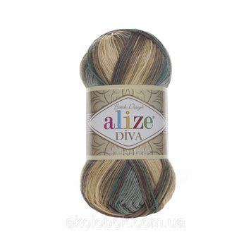 Пряжа для в'язання Alize DIVA BATIK (Діва Батік) секційного фарбування 3307 712098192 фото