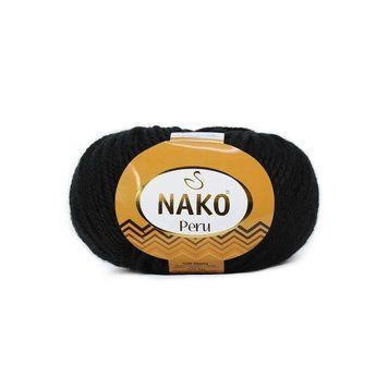 Турецька пряжа для в'язання NAKO Peru(перу) шерсть з альпака - 217 чорний 0298757780 фото