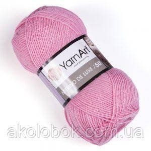 Пряжа для ручного вязания Yarnart Merino De Luxe 50(мерино де люкс 50)нитки зимняя пряжа 597 розовый 566470109 фото