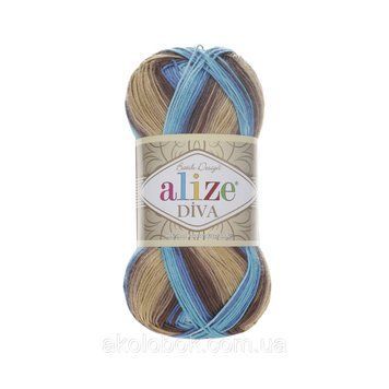 Пряжа для в'язання Alize DIVA BATIK (Діва Батік) секційного фарбування 3243 712101621 фото