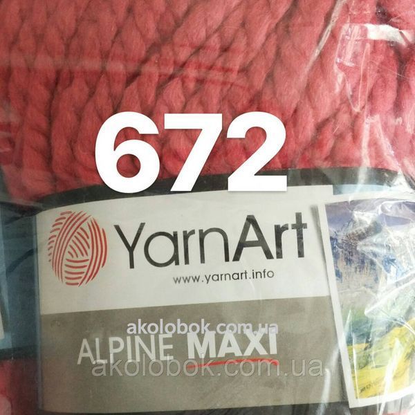 Пряжа для ручного вязания YarnArt Alpine Maxi (Альпин макси) толстая зимняя пряжа нитки 672 коралловый 568056514 фото
