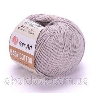 Турецкая пряжа для вязания YarnArt Baby Cotton (беби котон) - 406 серый 1476102539 фото