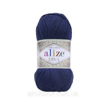 Пряжа для ручного вязания Alize DİVA (Ализе дива) 361 темно-синий 544436424 фото