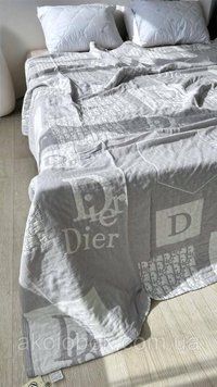 Покрывало лен Dior евро светло-серый 2219854390 фото