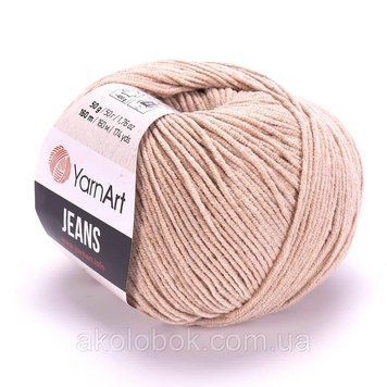 Турецкая пряжа для вязания YarnArt Jeans (Джинс) полухлопок 87 беж 1810878907 фото