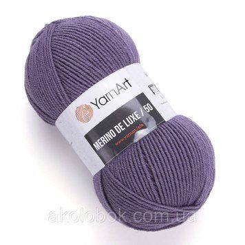 Пряжа для ручного в'язання Yarnart Merino De Luxe 50 ( мерино де люкс 50) 852 фіолет 1741434496 фото