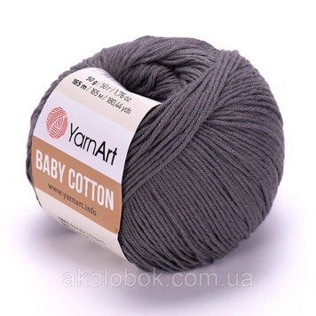 Турецька пряжа для в'язання YarnArt Baby Cotton (бебі котон) &mdash; 454 темно-сірий 1605183727 фото