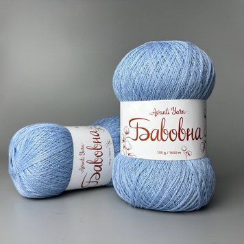 Голубой ( 1267),Пряжа Бавовна- 50% бавовна, 50% акрил, 1650 м / 100 г 887689758 фото