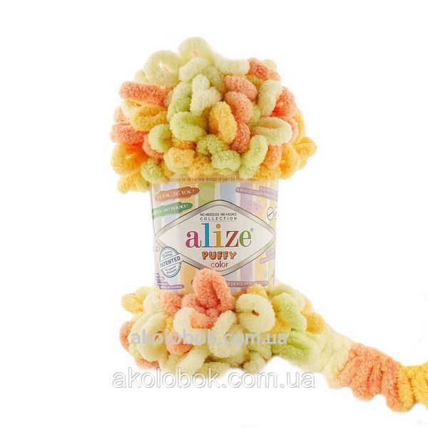 Турецька пряжа для в'язання Alize Puffy Color (пуффи колор) пряжа в'яжеться руками 6313 1469450242 фото