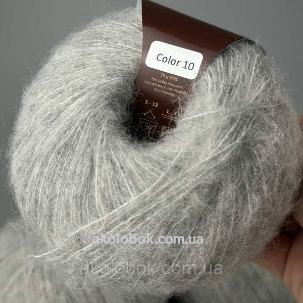 Итальянская пряжа для вязания Baby Alpaca ( Бебі Альпака) AVANTI YARN - 10 светло- серый 2523978165 фото